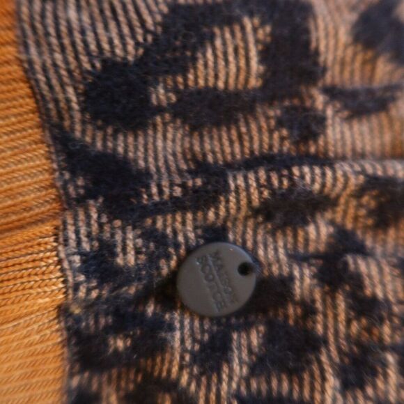 Scotch & Soda leopard sweater pullover vneck brown black wool XS preppy fall bas - Picture 4 of 9